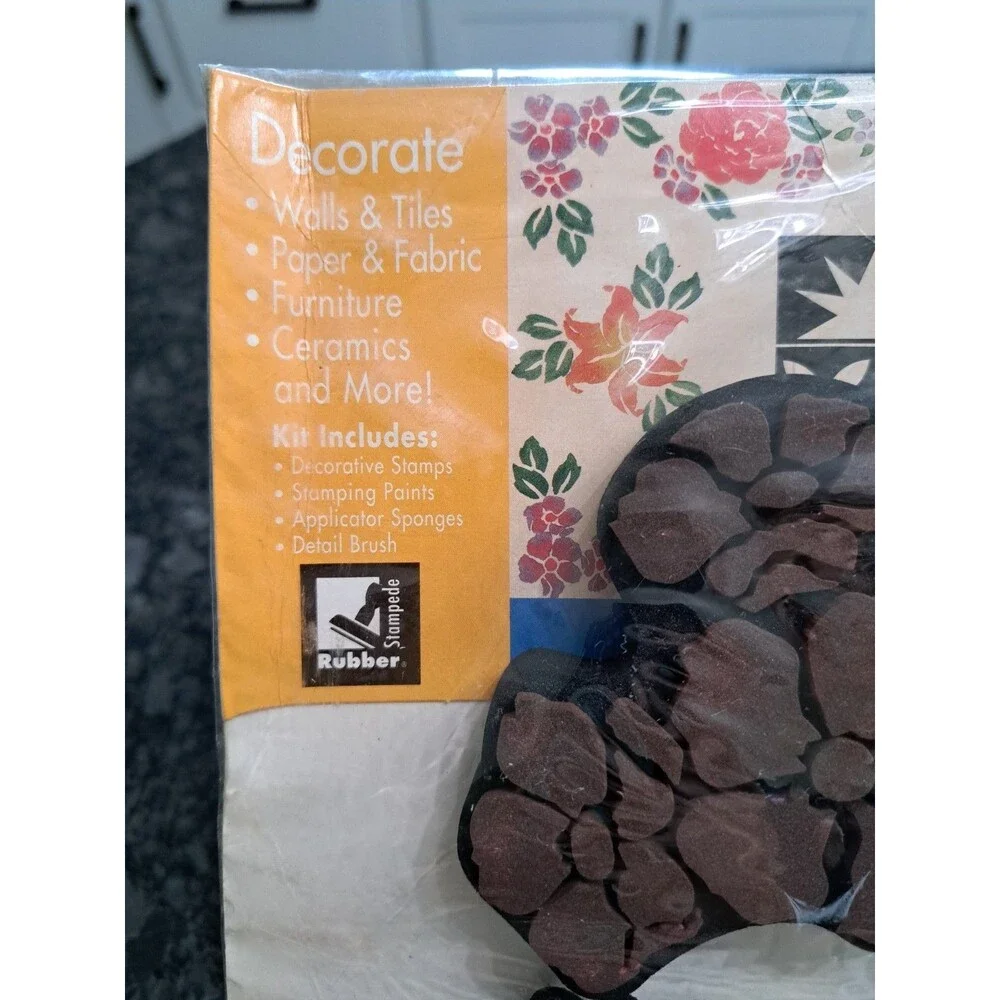 Vintage Rubber Stampede Decorative Stamping Kit Spring Garden Floral NOS